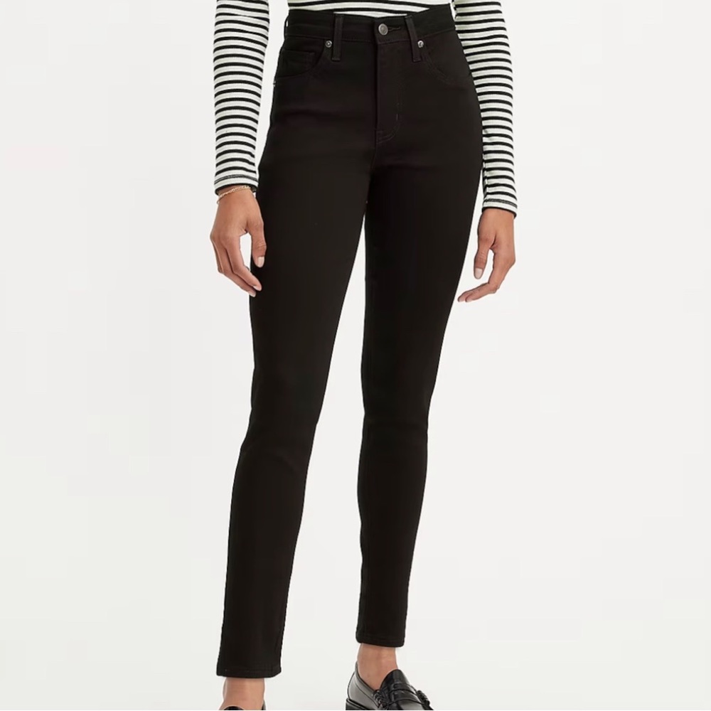 Levi’s 721 High Rise Skinny Black Denim Jeans, 29x32